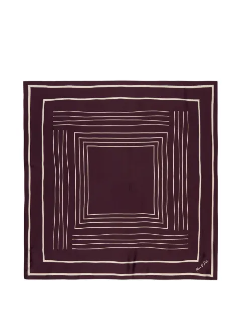 Marc O'Polo geometric stripe-print square scarf