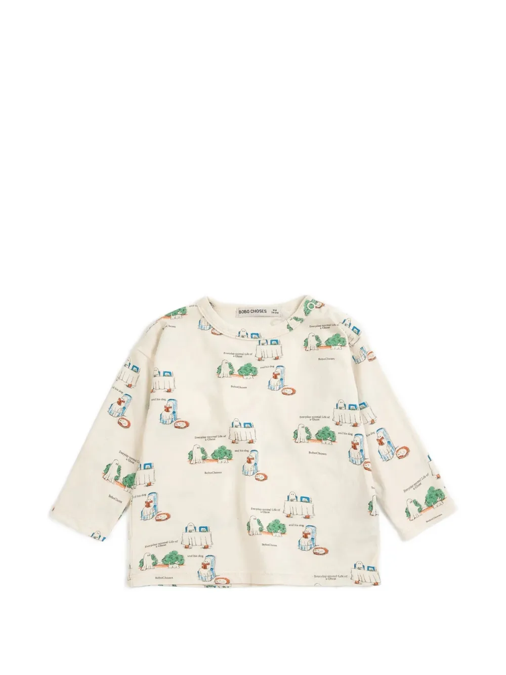 Bobo Choses t-shirt Everyday Ghosts All Over - Tons neutres Bobo Choses t-shirt Everyday Ghosts All Over - Tons neutres