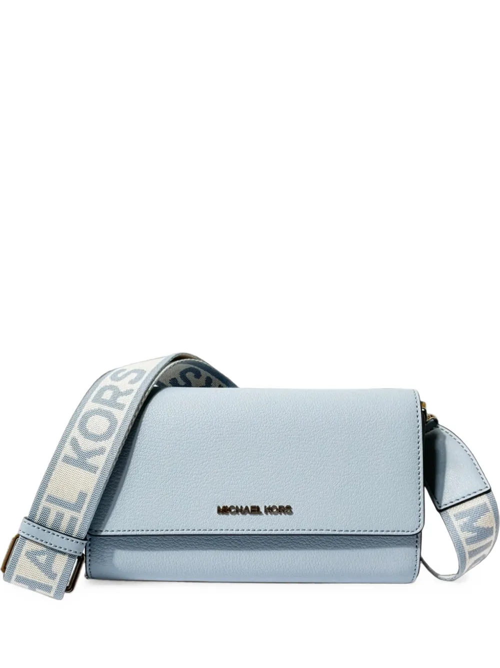 Michael Kors large Jet Set logo-strap crossbody bag - Blu