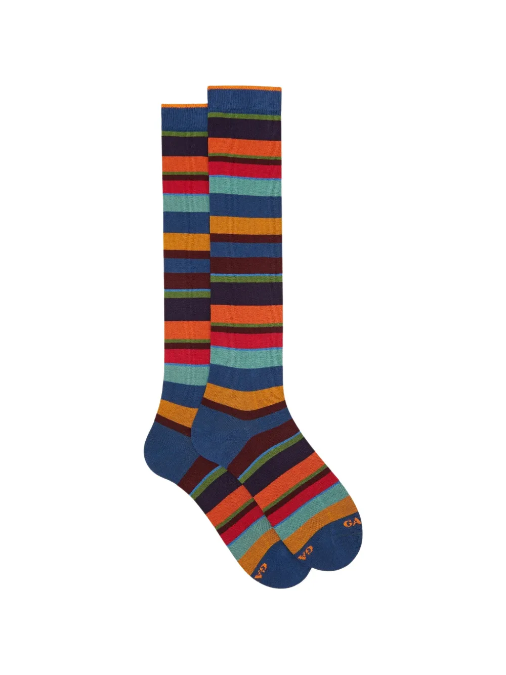 Gallo Striped Cotton Socks In Blue