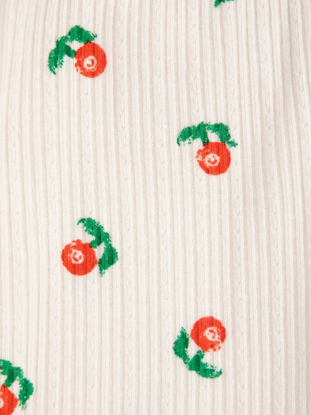 Bobo Choses Stamp Bloom geribbelde legging met kersen-print Wit
