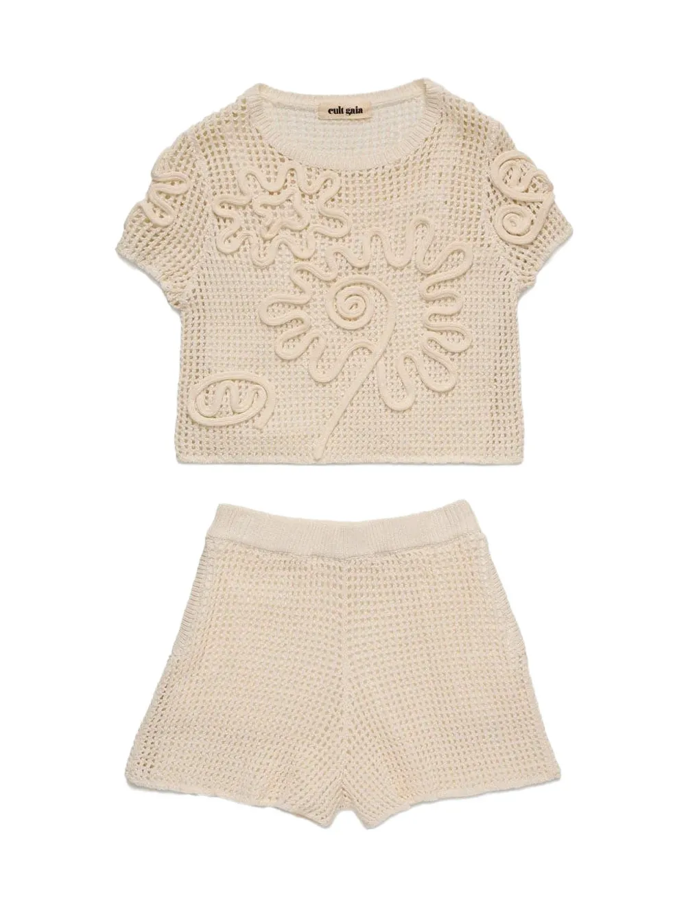 Cult Gaia Ileana set met top en shorts Beige