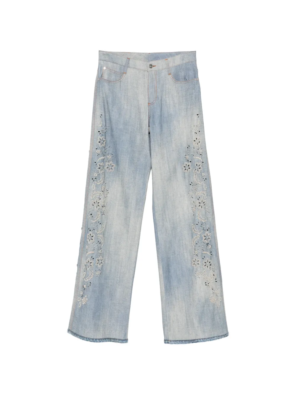 Ermanno Scervino embroidered wide-leg jeans