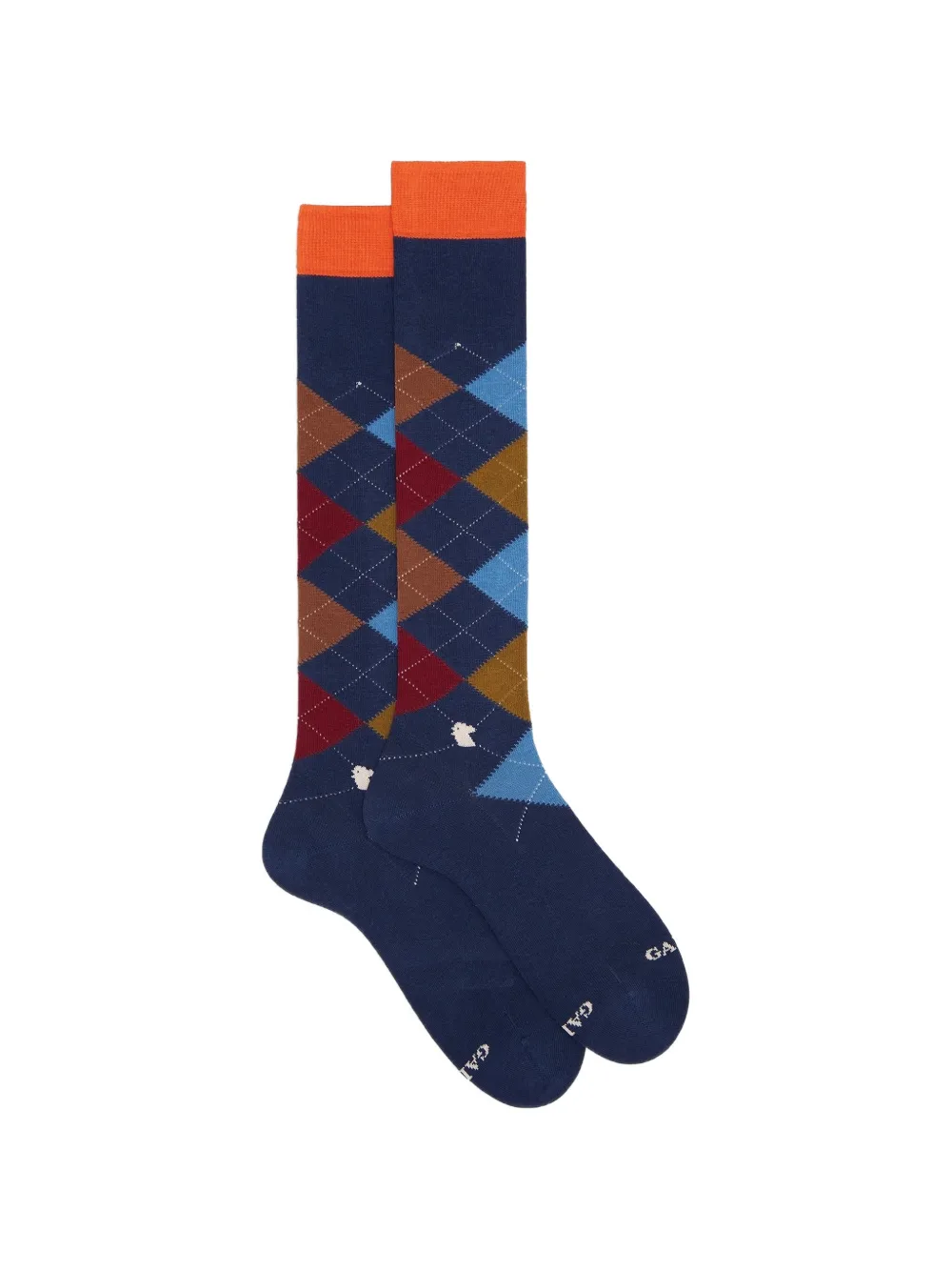 Gallo Argyle-pattern Knee-high Socks In Blue