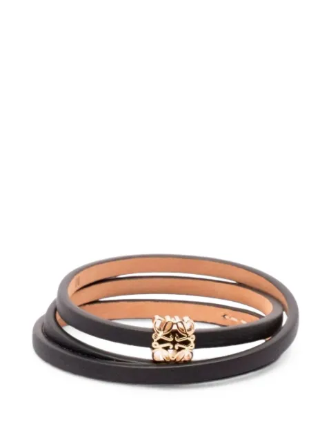 LOEWE Anagram Bombé leather twist bracelet