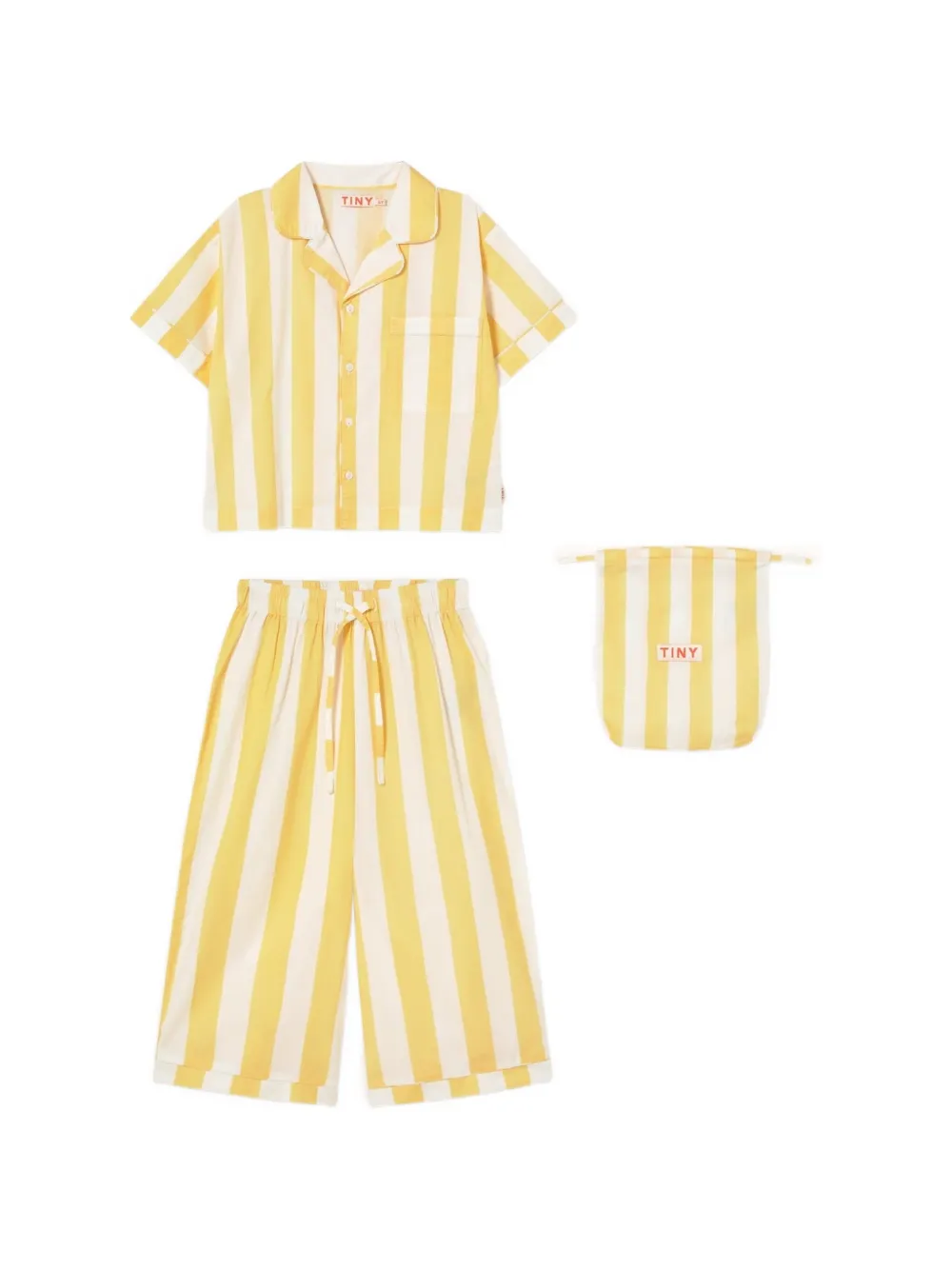 Tiny Cottons Kids' Striped Cotton Pyjamas In Animal Print