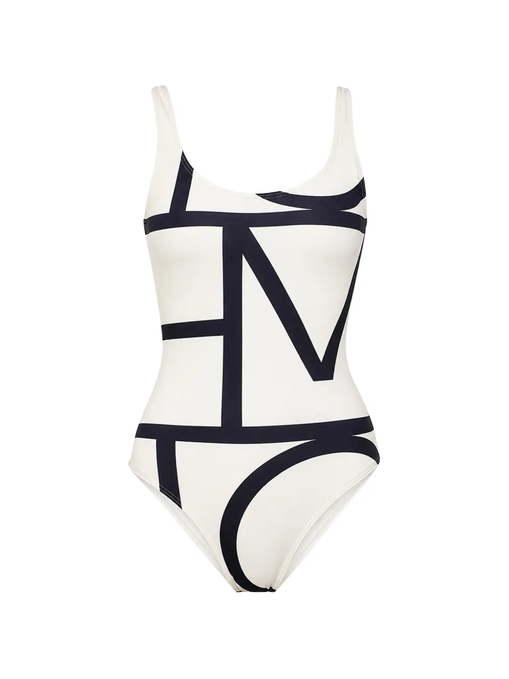 TOTEME monogram-print swimsuit - Toni neutri