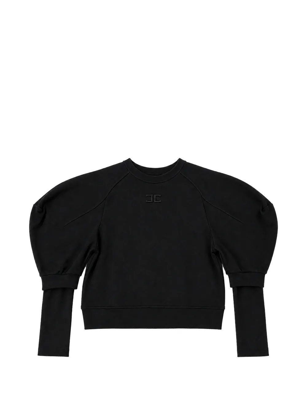 Elisabetta Franchi La Mia Bambina sweat à manches bouffantes et plaque logo - Noir Elisabetta Franchi La Mia Bambina sweat à manches bouffantes et plaque logo - Noir