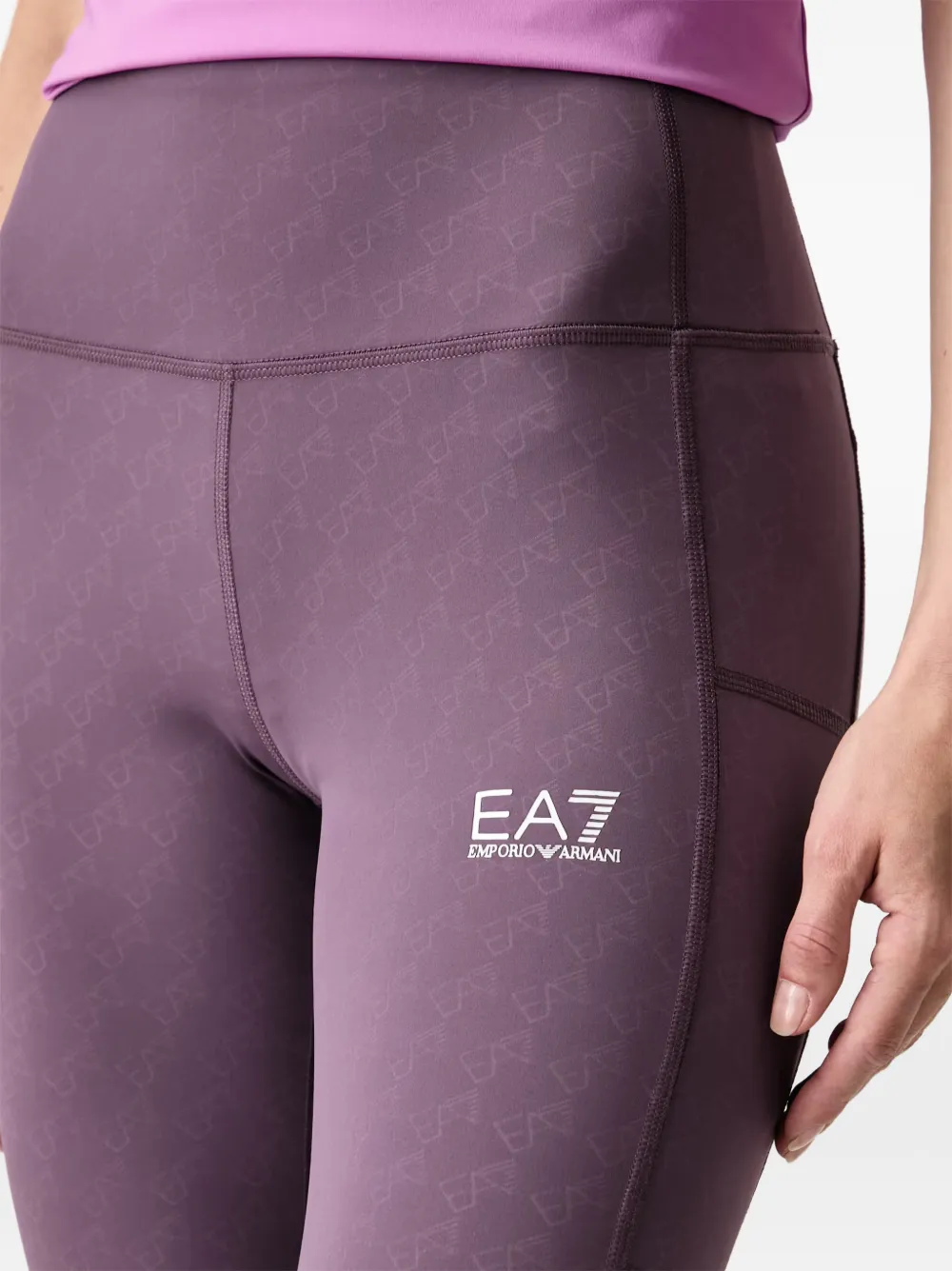 Ea7 Emporio Armani Legging met logoprint Paars