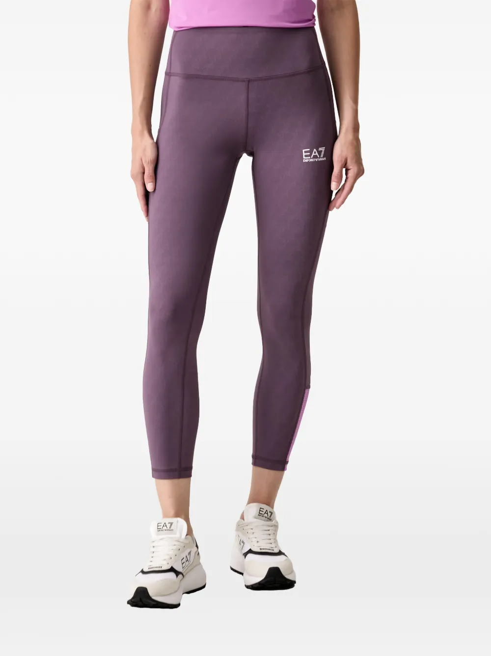Ea7 Emporio Armani logo-print leggings - Viola