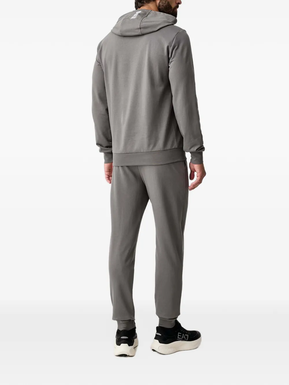 Ea7 Emporio Armani logo-print hoodie Grijs