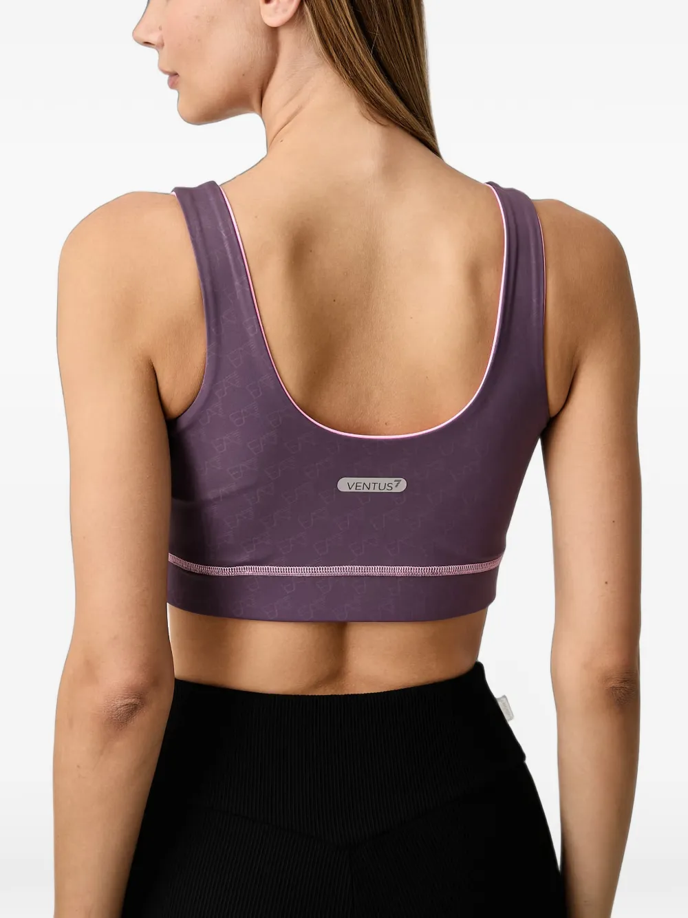 Ea7 Emporio Armani Omkeerbare sport-bh met logo-print Paars