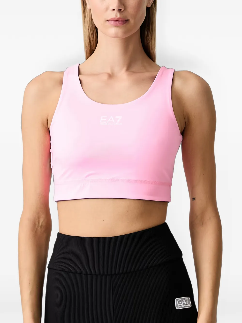Ea7 Emporio Armani Omkeerbare sport-bh met logo-print Paars