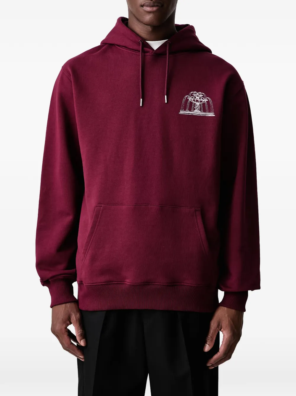 Drôle De Monsieur Fountain-Print hoodie Rood