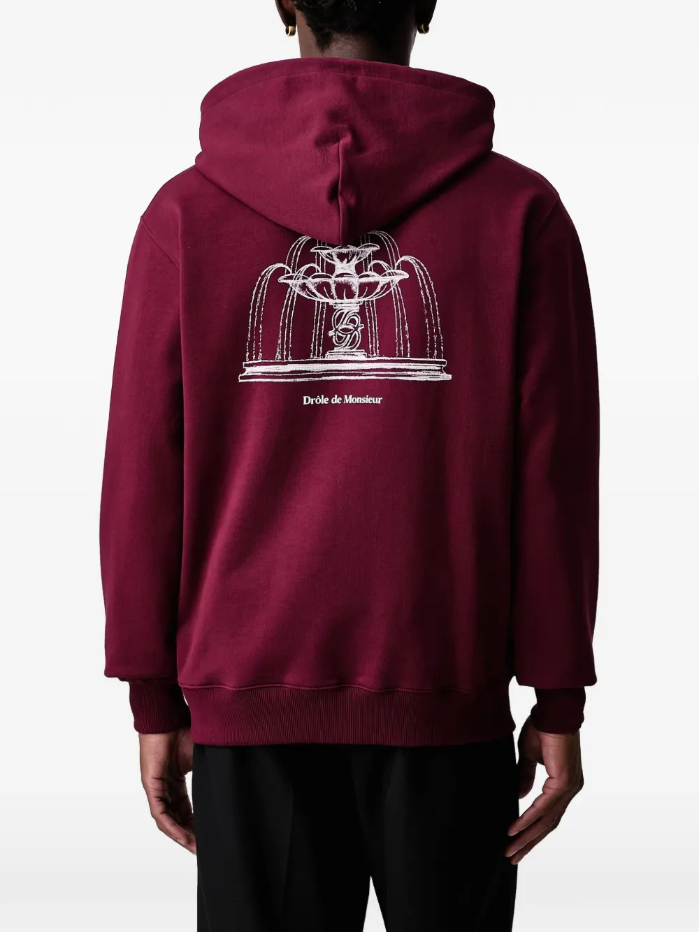 Drôle De Monsieur Fountain-Print hoodie Rood