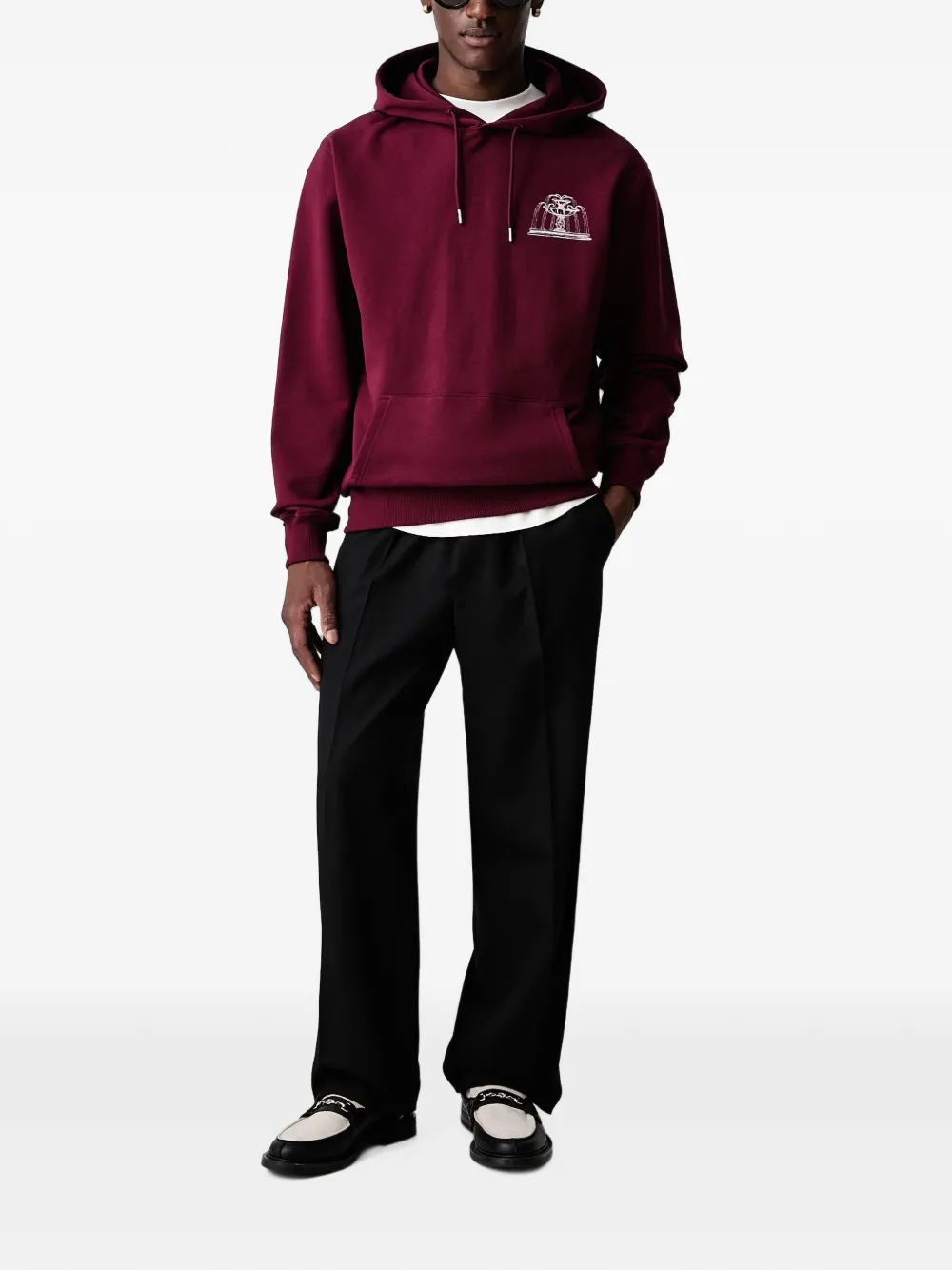 Drôle De Monsieur Fountain-Print hoodie Rood