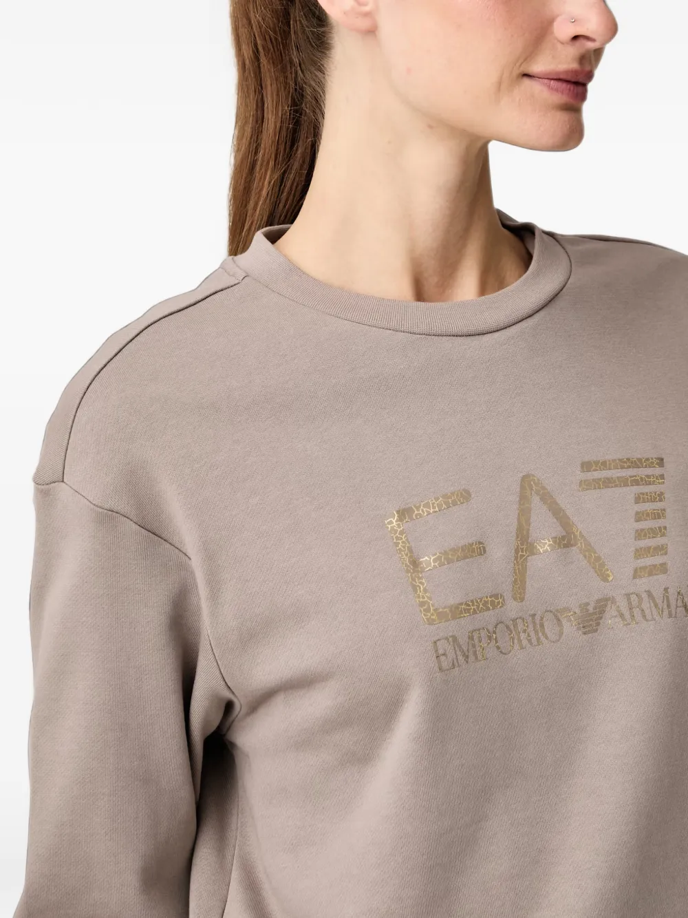 Ea7 Emporio Armani Sweater met logo-print Beige