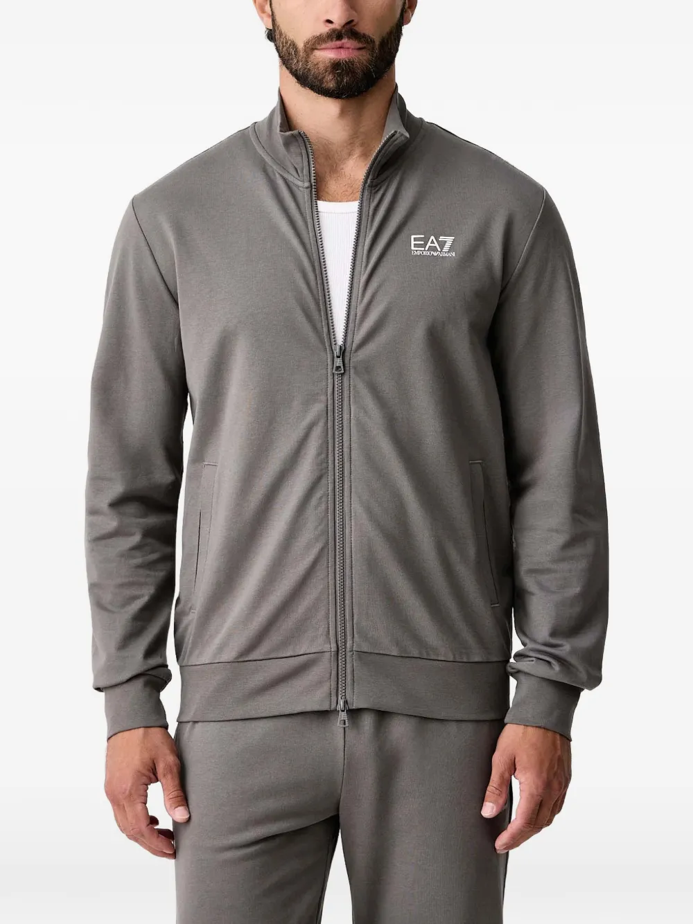 Ea7 Emporio Armani logo-print tracksuit - Grigio