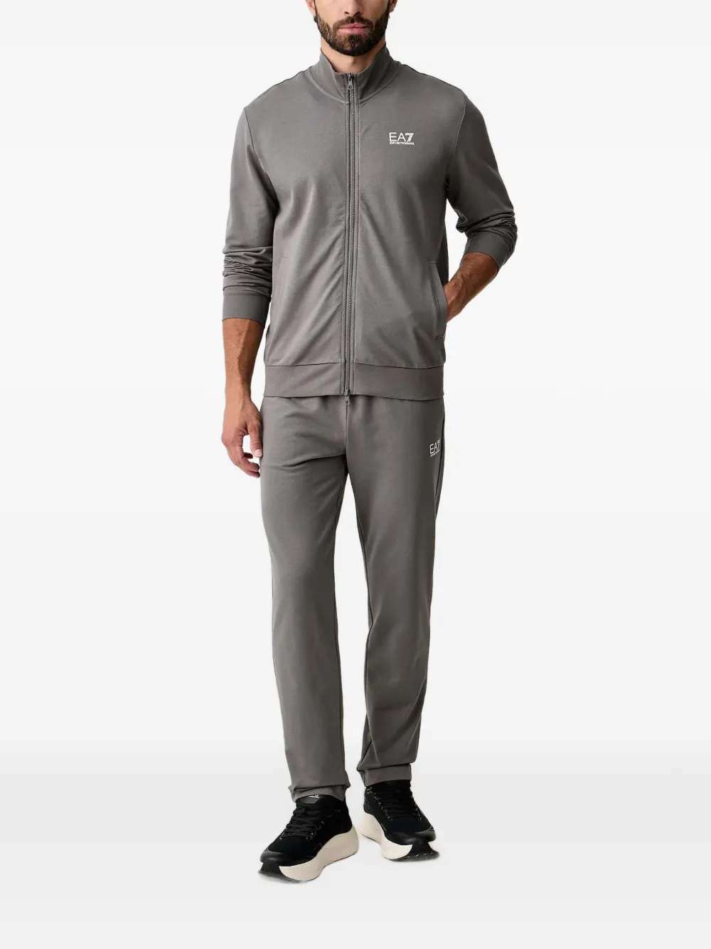 Ea7 Emporio Armani logo-print tracksuit - Grau