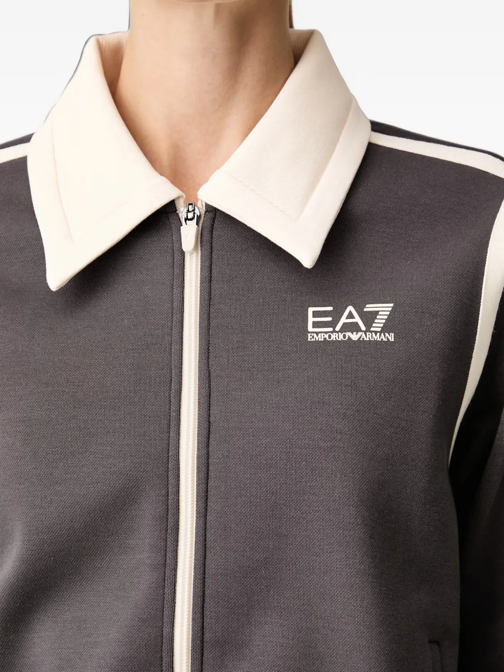 Ea7 Emporio Armani logo-print zip-up sweatshirt Grijs