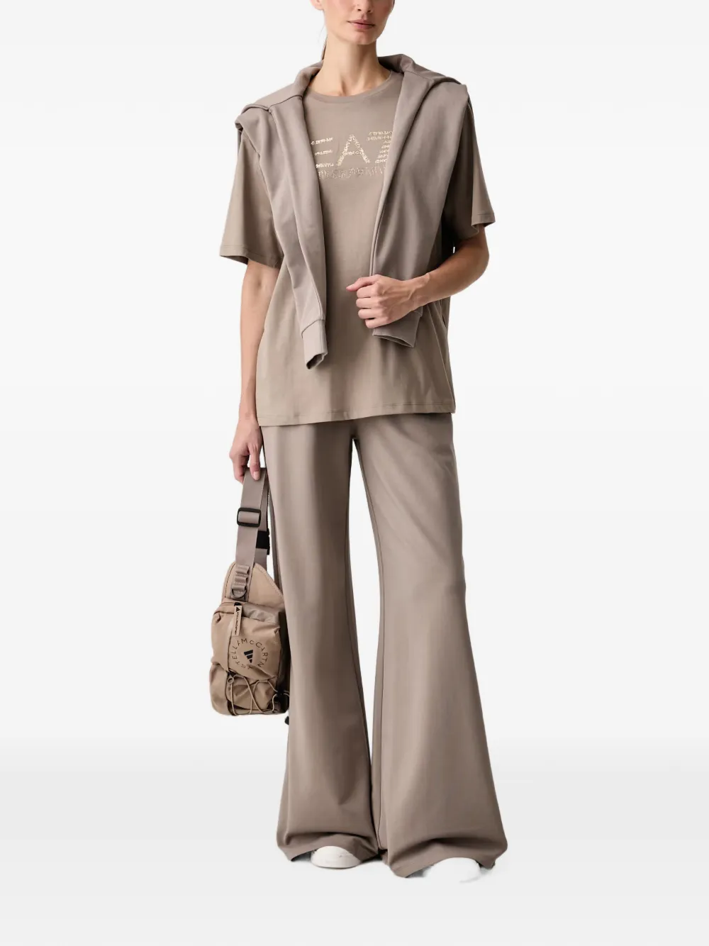 Ea7 Emporio Armani T-shirt met logoprint en korte mouwen Beige
