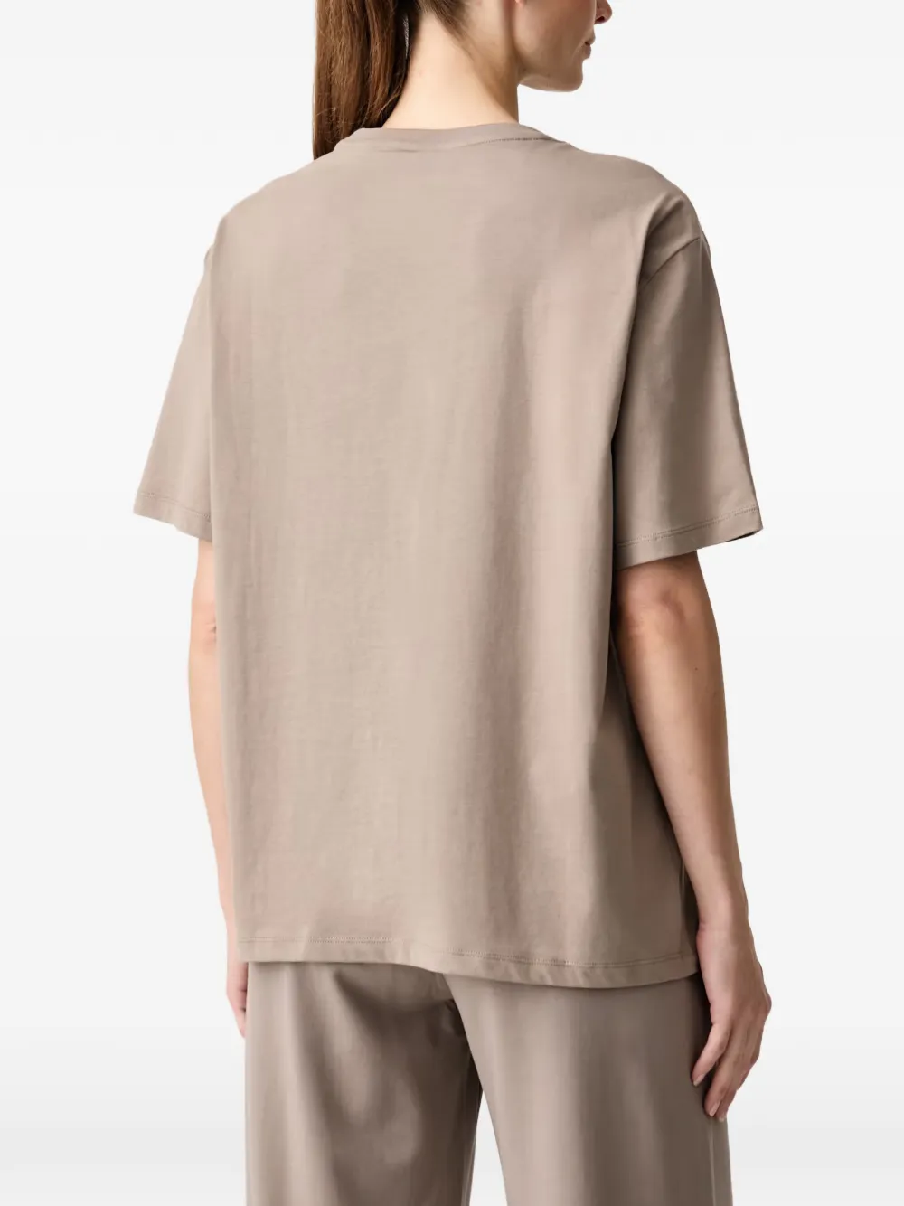 Ea7 Emporio Armani T-shirt met logoprint en korte mouwen Beige