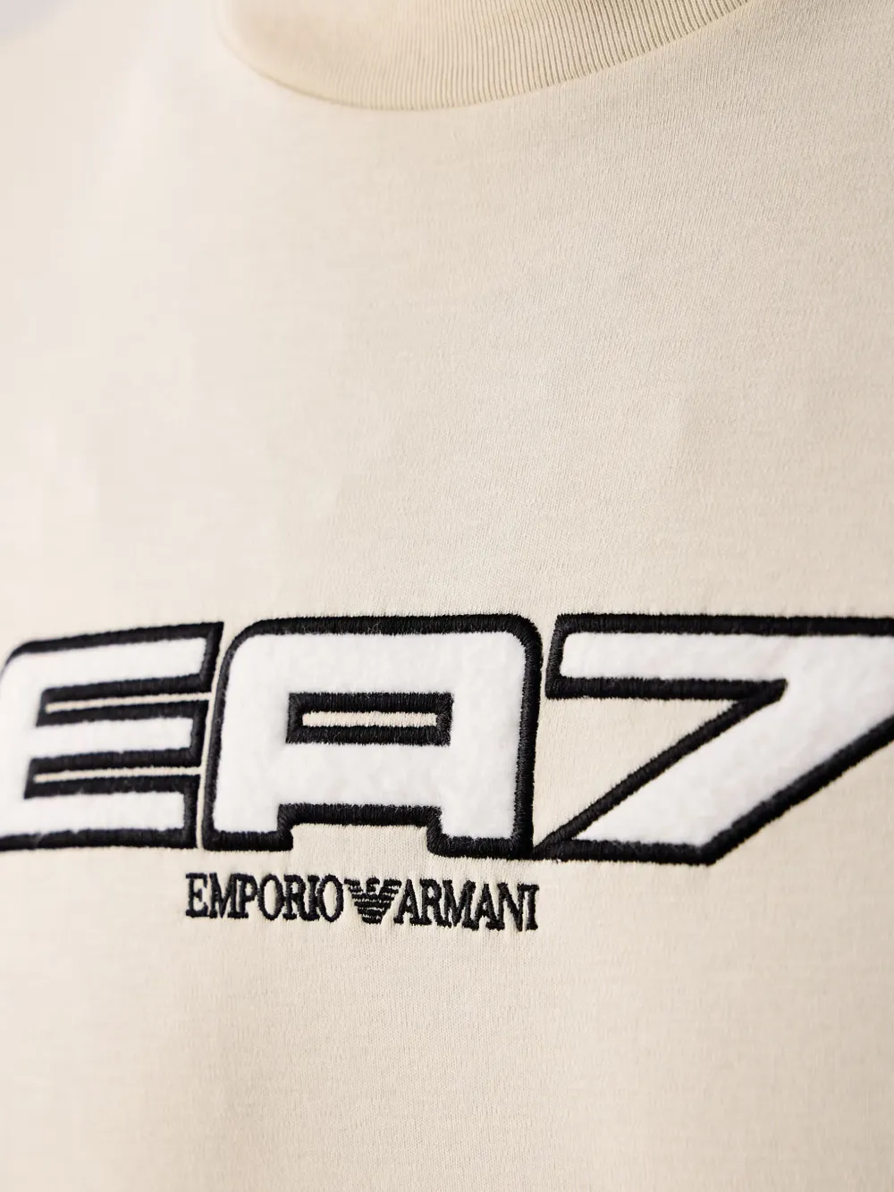 Ea7 Emporio Armani T-shirt met logoprint met ronde hals Beige