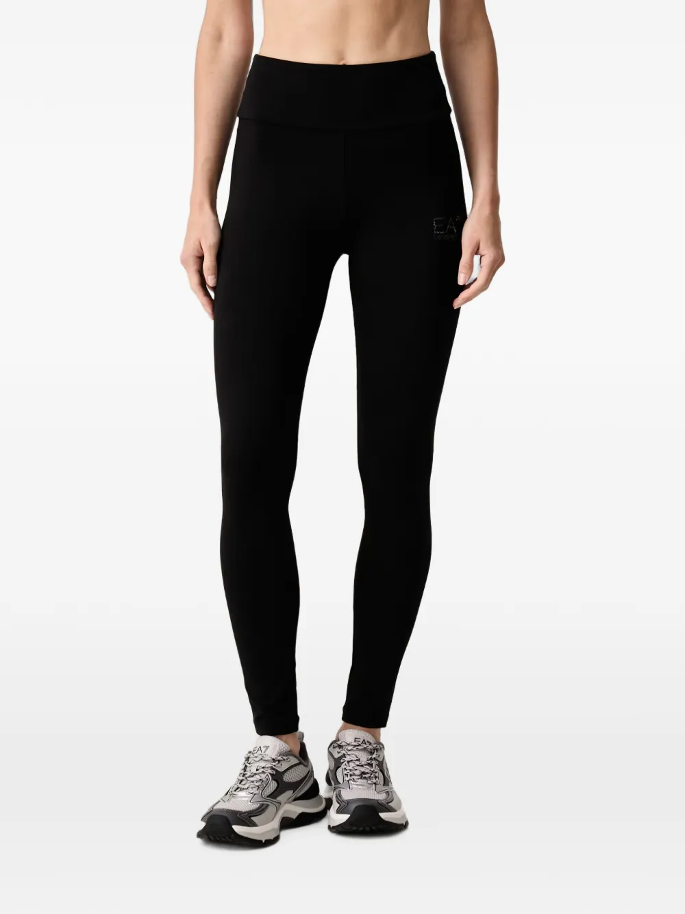 Ea7 Logo-print Leggings In Black