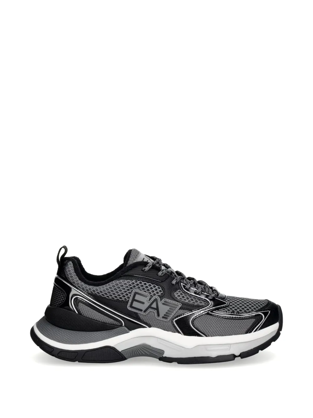 Ea7 Emporio Armani logo-patch mesh sneakers - Nero