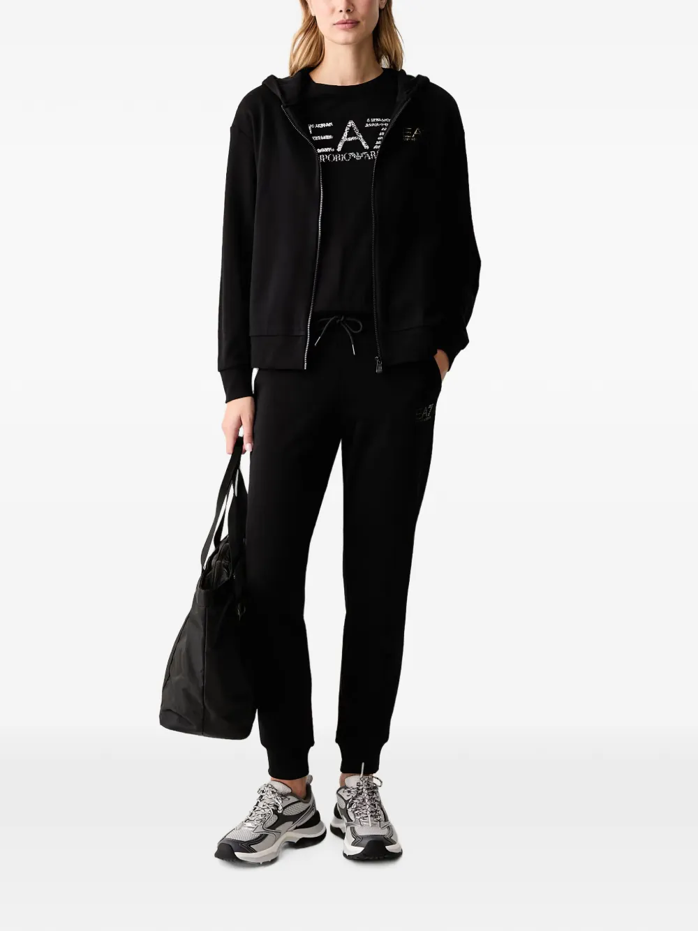 Ea7 Emporio Armani T-shirt met logoprint Zwart