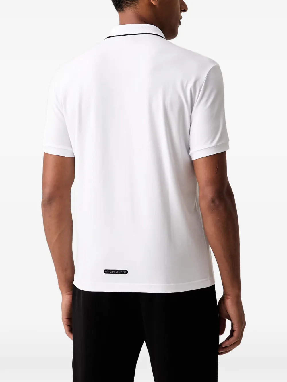 Ea7 Emporio Armani Poloshirt met rits en logo-print Wit