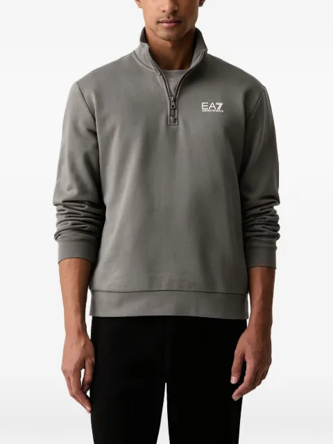 Ea7 Emporio Armani quarter-zip logo-print sweater