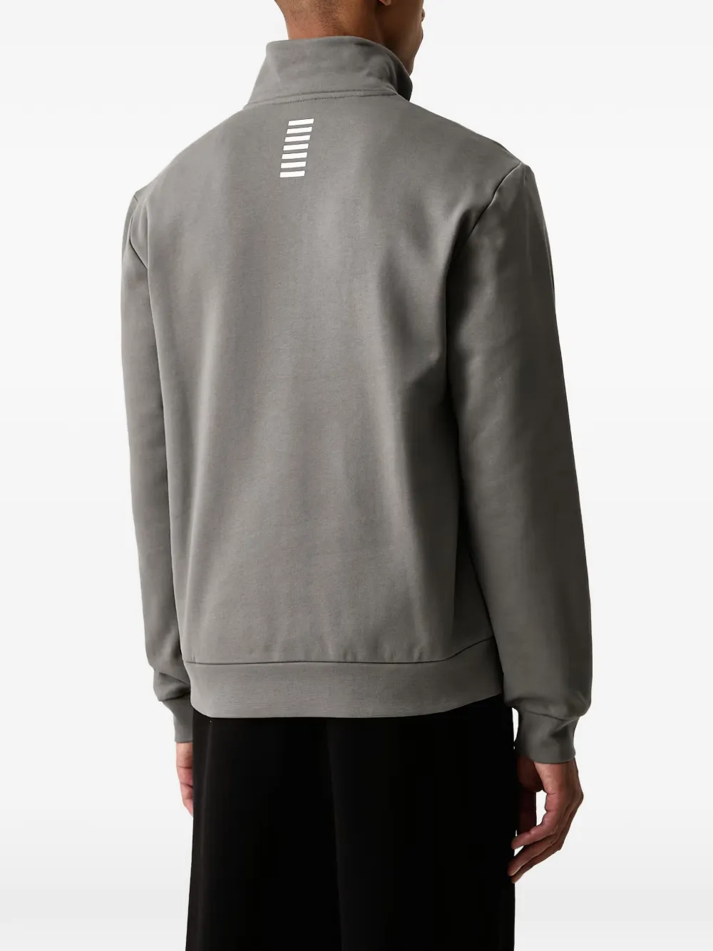 Ea7 Emporio Armani quarter-zip logo-print sweater Grijs