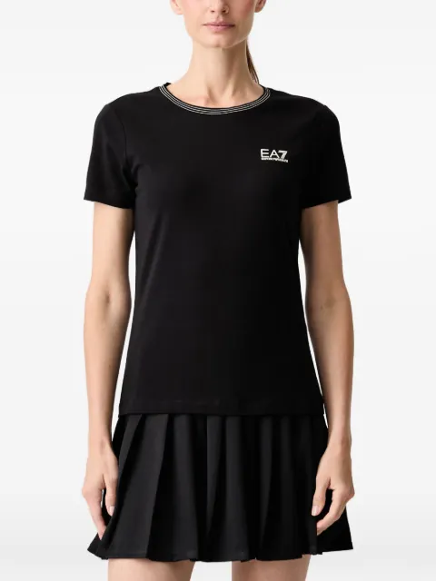 Ea7 Emporio Armani logo-print striped-trim T-shirt