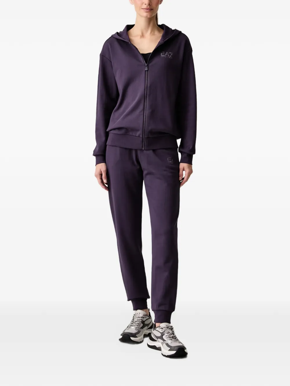 Ea7 Emporio Armani logo-print track suit Paars