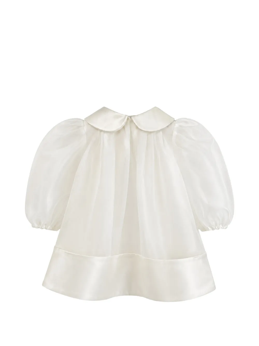 Elisabetta Franchi La Mia Bambina Tule jurk met Peter Pan-kraag Beige