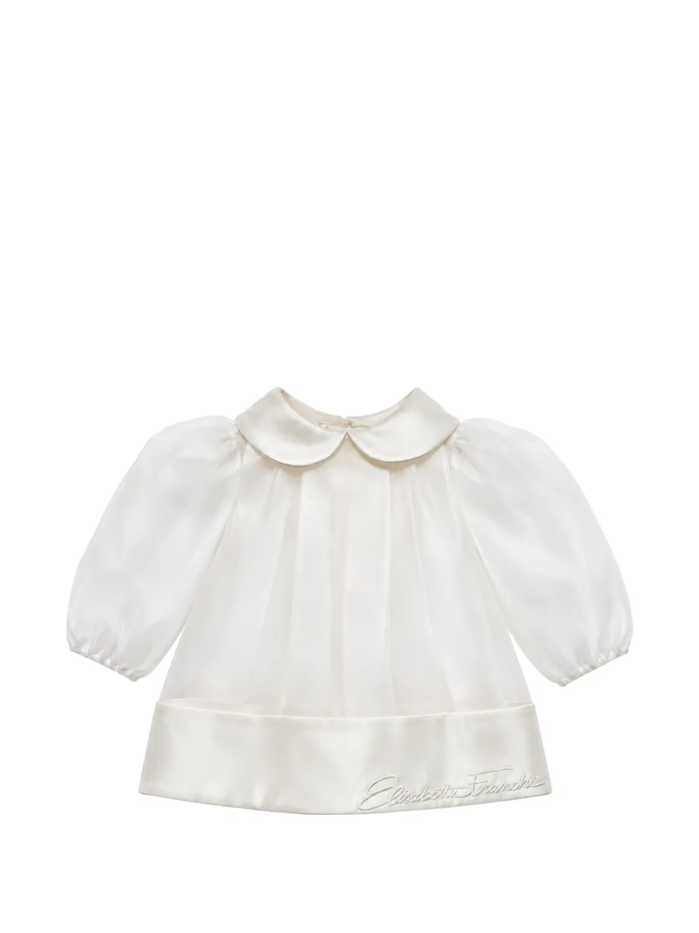 Elisabetta Franchi La Mia Bambina Peter Pan-collar tulle dress - Toni neutri
