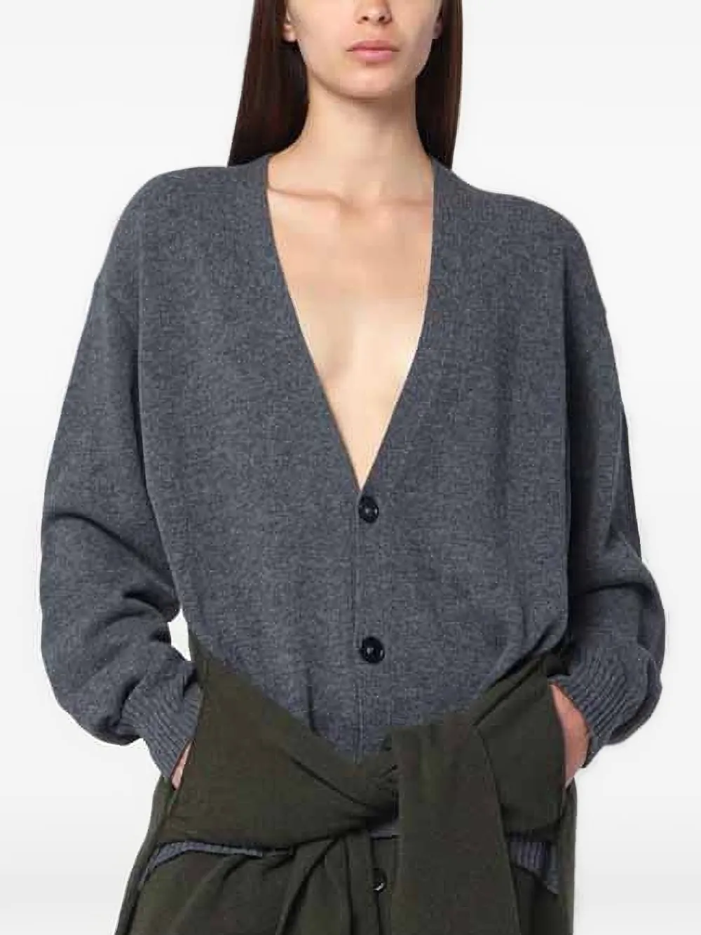 Stella McCartney colour-block button-up cardigan - Grey