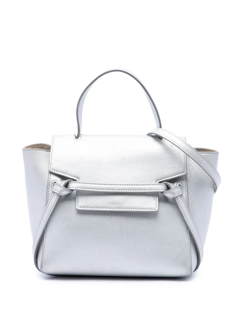 Celine Pre-Owned 2018 nano Gürteltasche aus laminiertem Kalbsleder - Silber