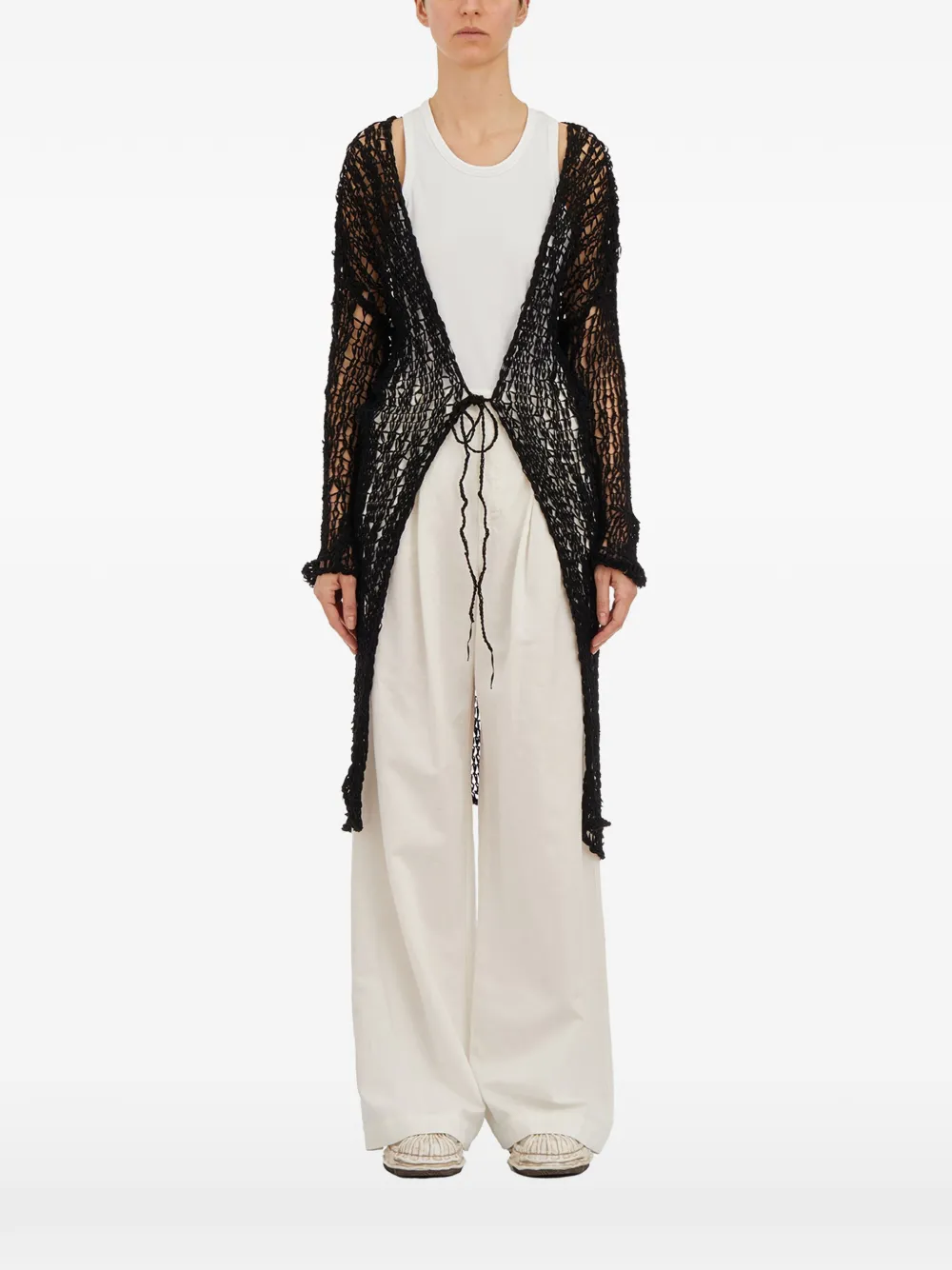 TOTALLY. H open-knit front-tie cardigan