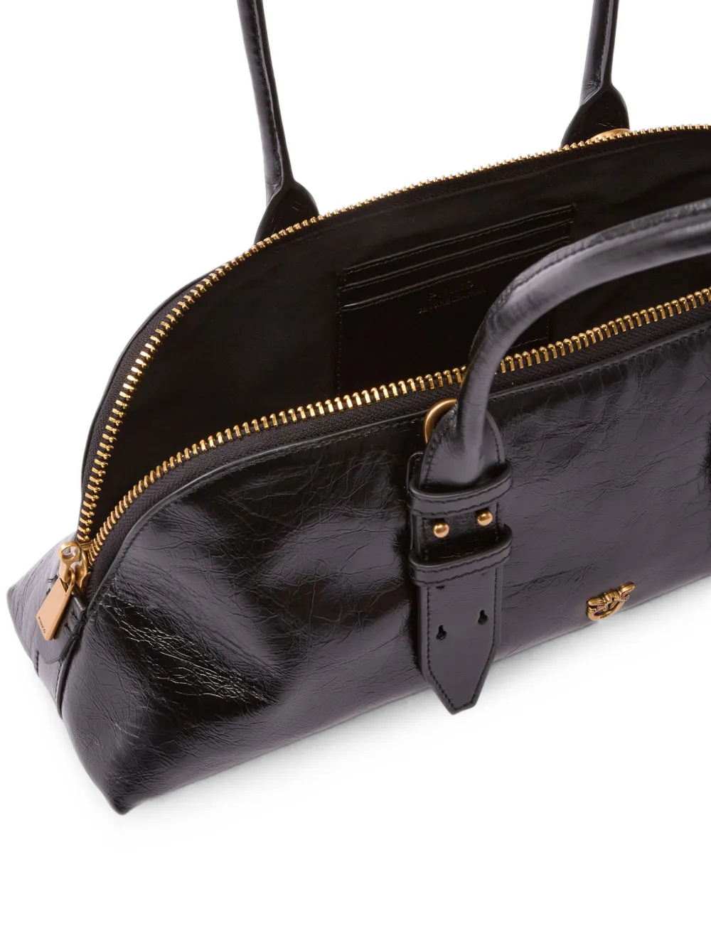 PINKO Kleine Escape Horizontal handtas van glanzend leer Zwart