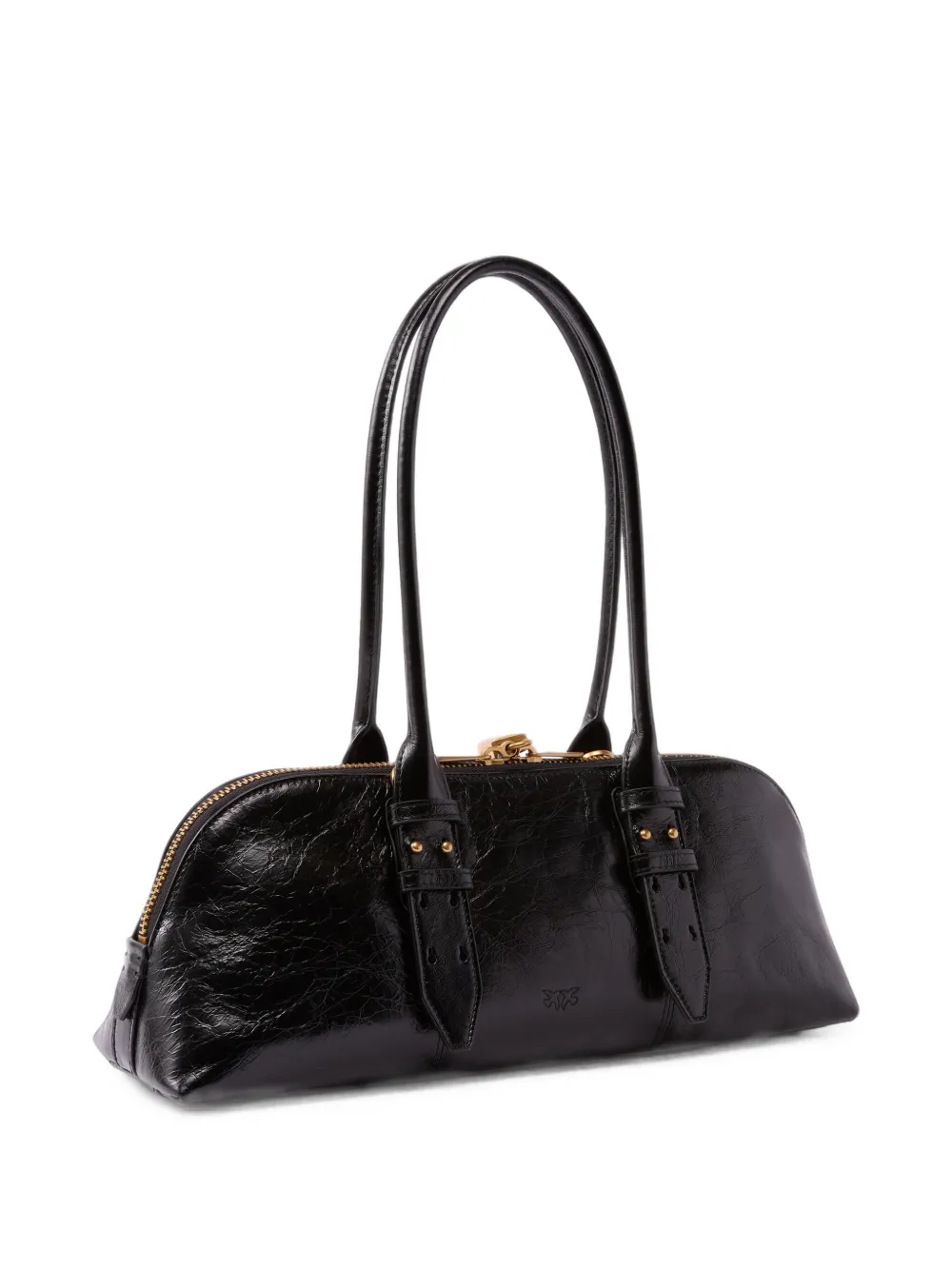 PINKO Kleine Escape Horizontal handtas van glanzend leer Zwart
