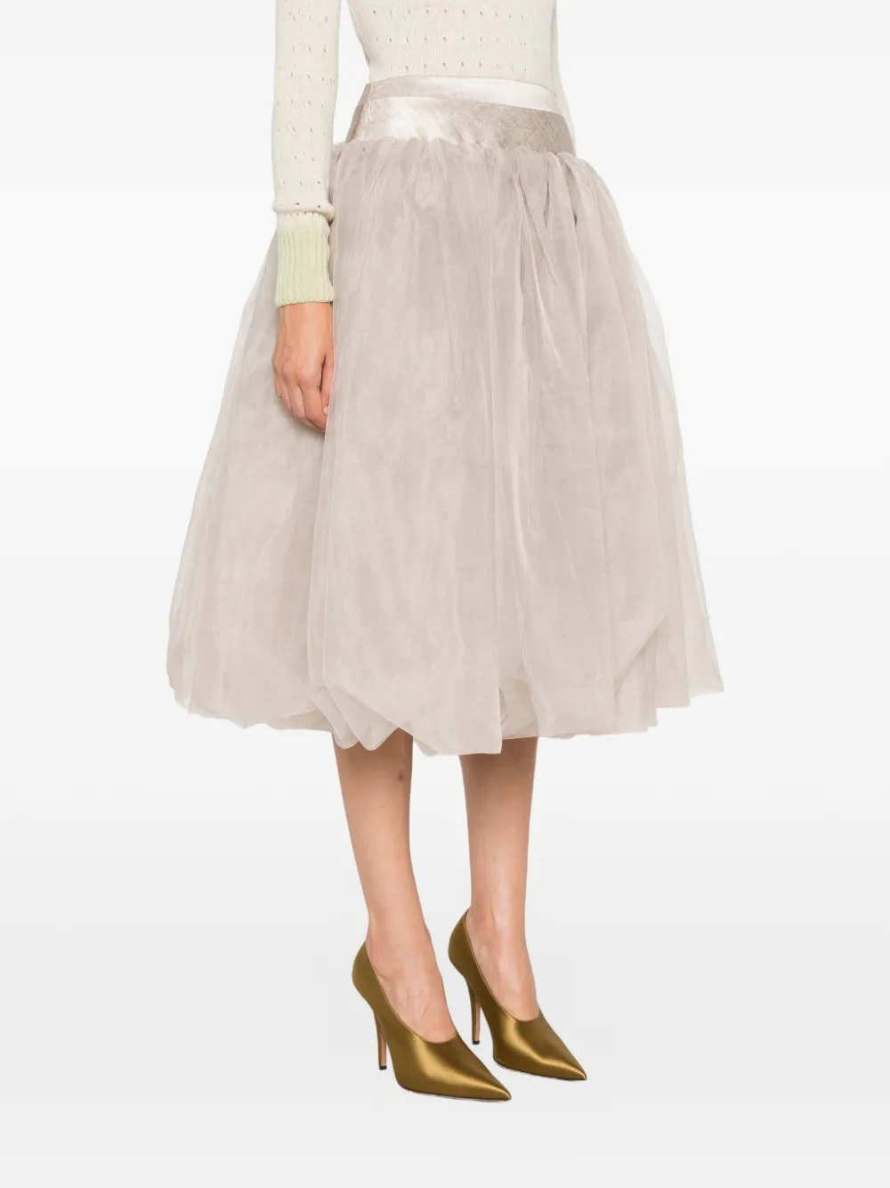 Ermanno Scervino Gelaagde midi-rok Beige