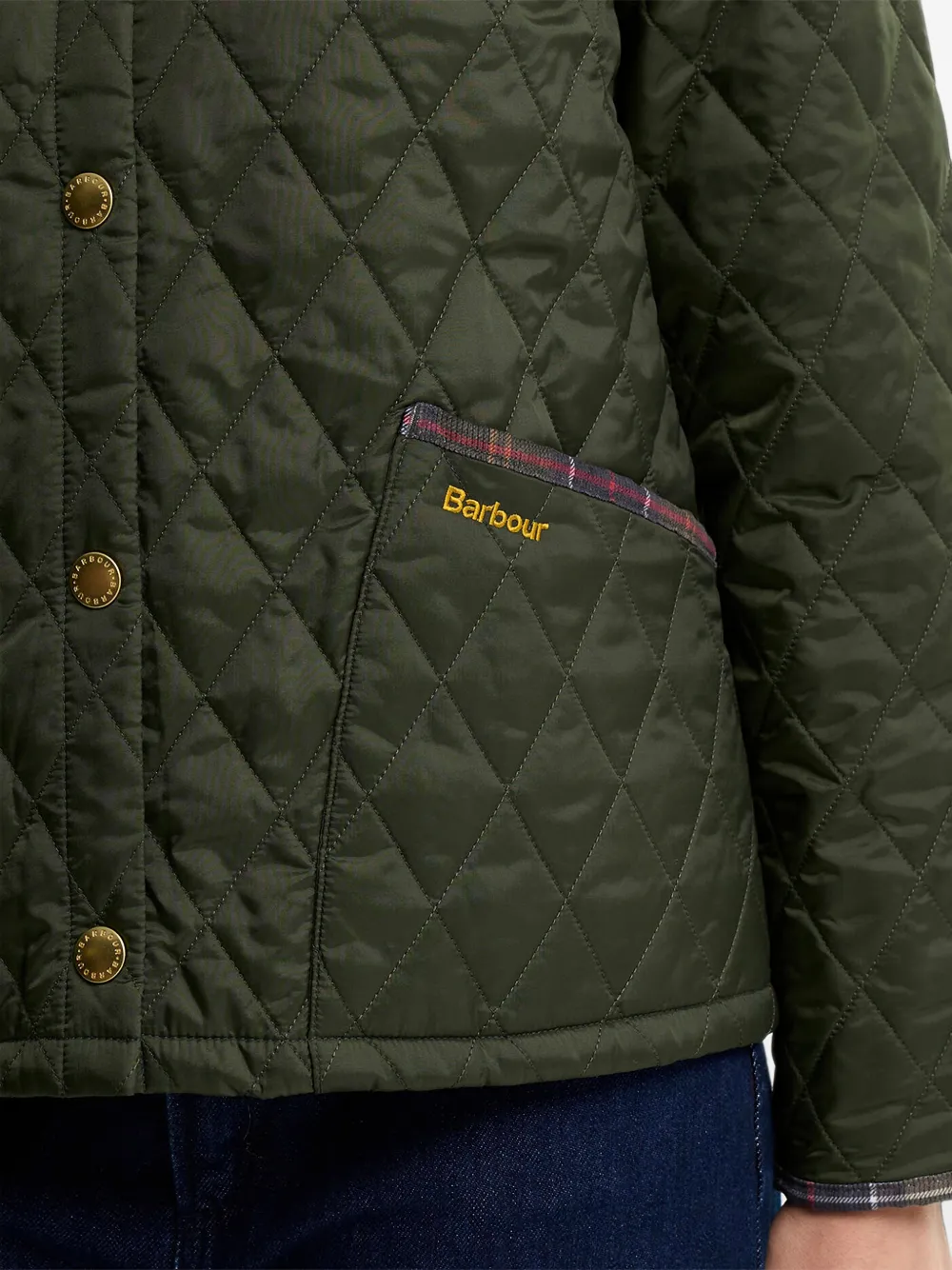 Barbour Icons jack met diamantquilt Groen