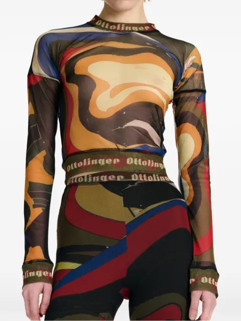 Ottolinger psychedelic-print logo-tape top