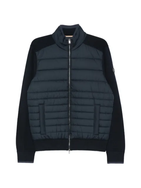 BOSS quilted zip-fastening cardigan