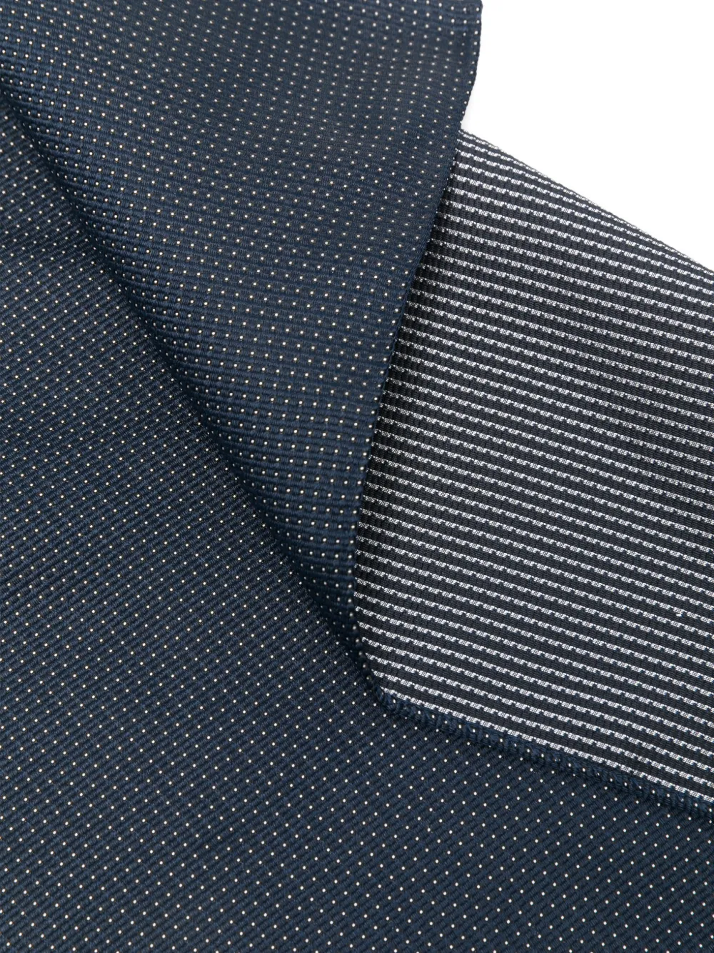 BOSS micro-dot silk-blend tie and pocket square set Blauw
