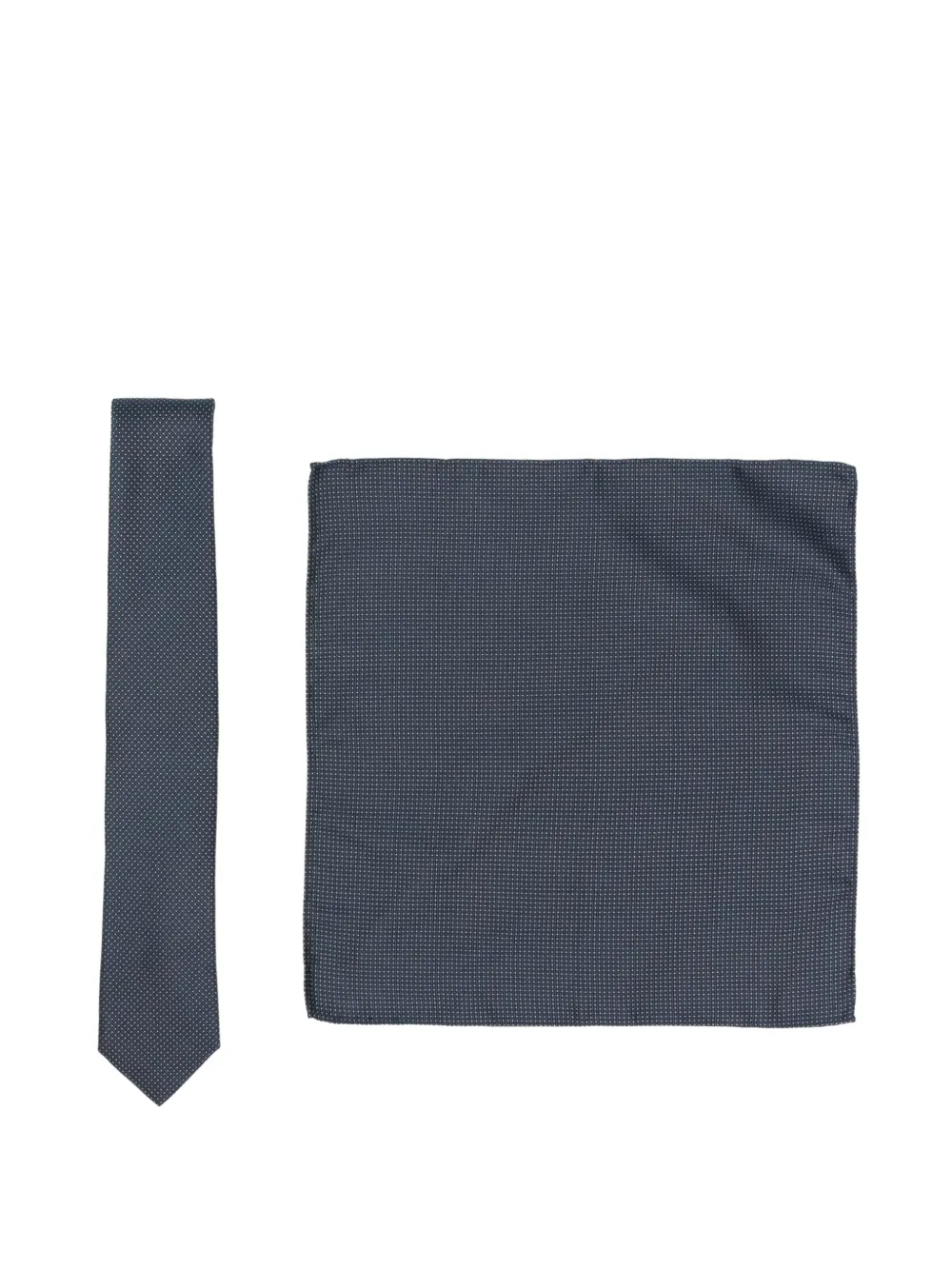 BOSS micro-dot silk-blend tie and pocket square set - Blau