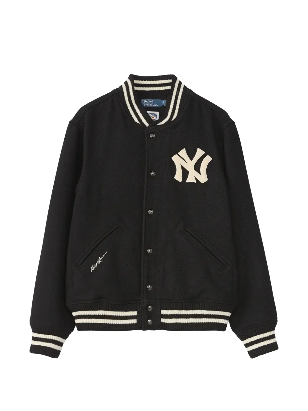 Polo Ralph Lauren logo-patch bomber jacket - Black