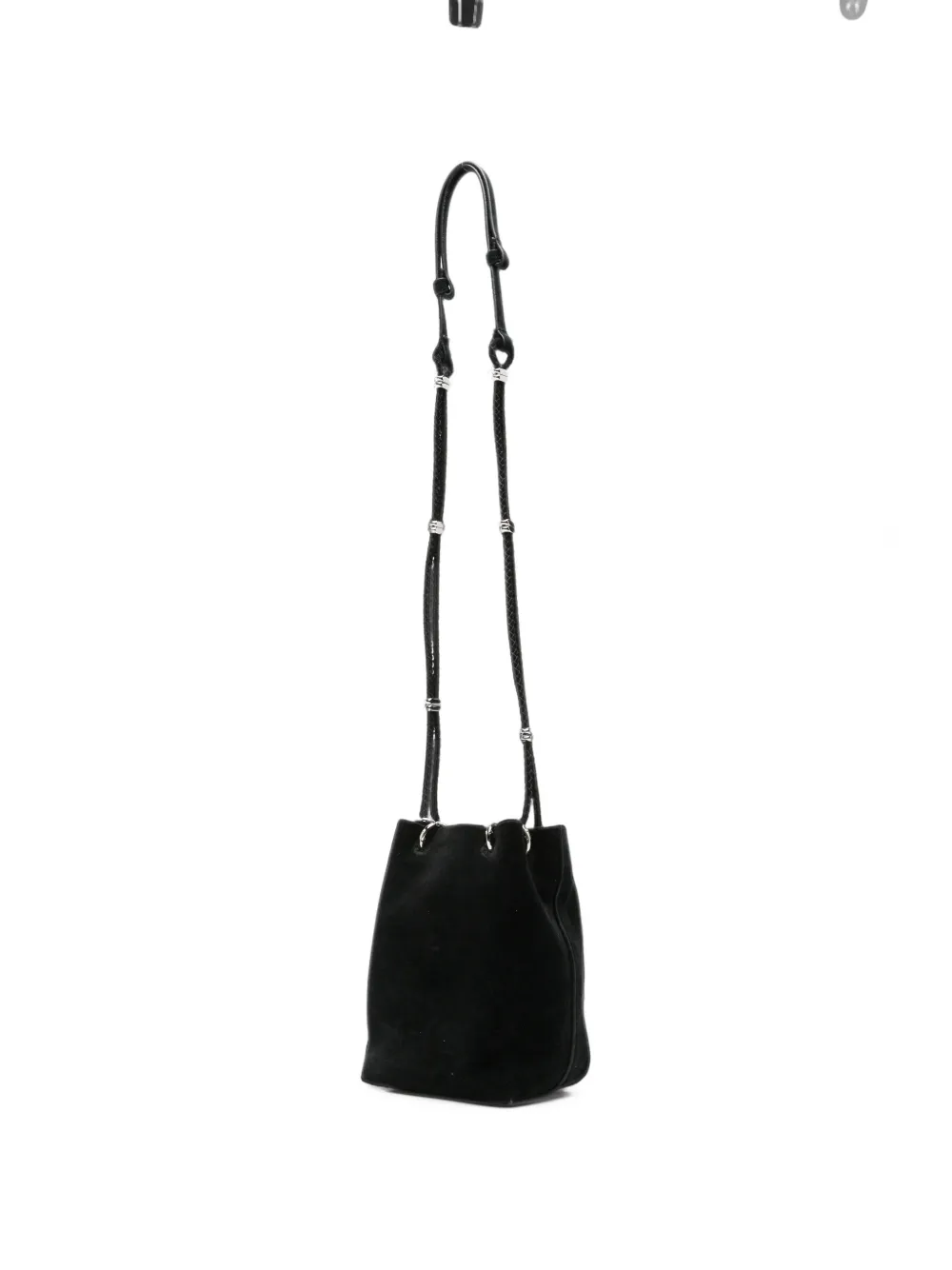 Benedetta Bruzziches suede drawstring bucket bag Zwart